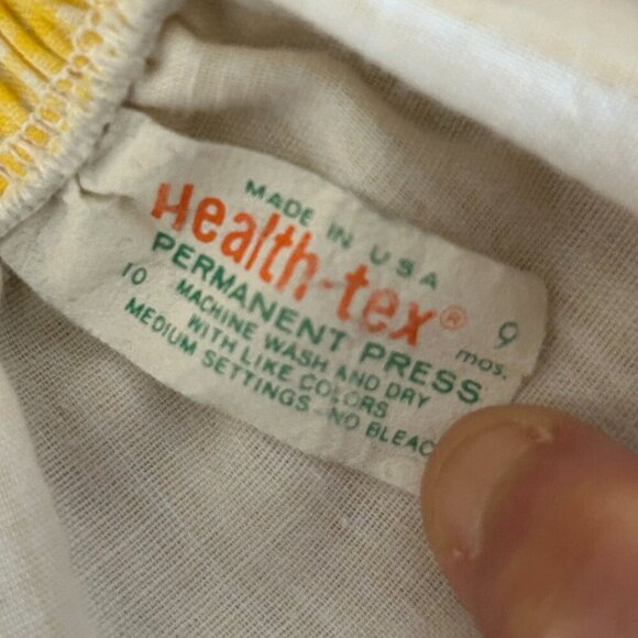 Vintage Rare 80s HealthTex Gingham Bubble Romper Embroidered Duck Size 9 Months - Picture 9 of 13